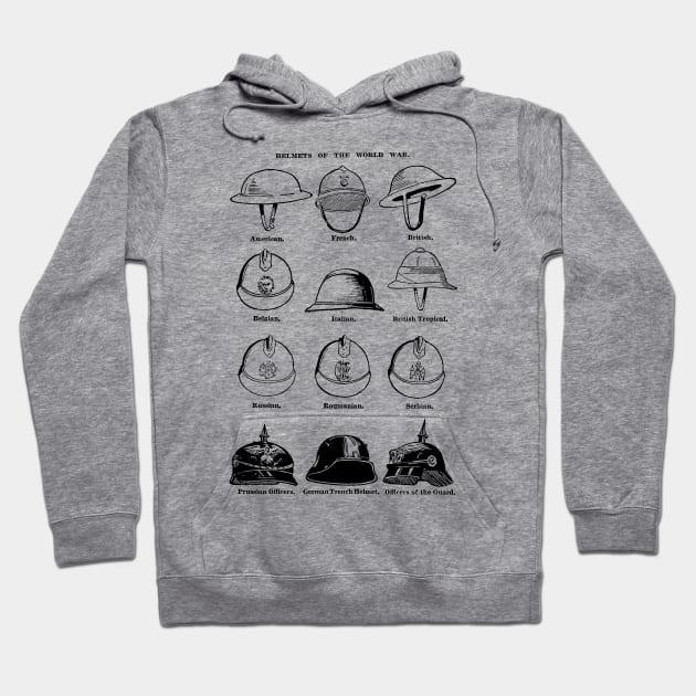 Helmets of the World War 1 Hoodie by Distant War